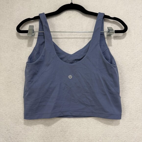 Lululemon Tank Top Womens 8 Blue Wundermost V-Neck Shelf Bra Athletic Yoga Gym - Picture 4 of 7